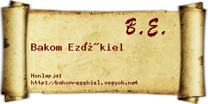 Bakom Ezékiel névjegykártya